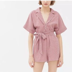 En Saison Red Checkered Romper